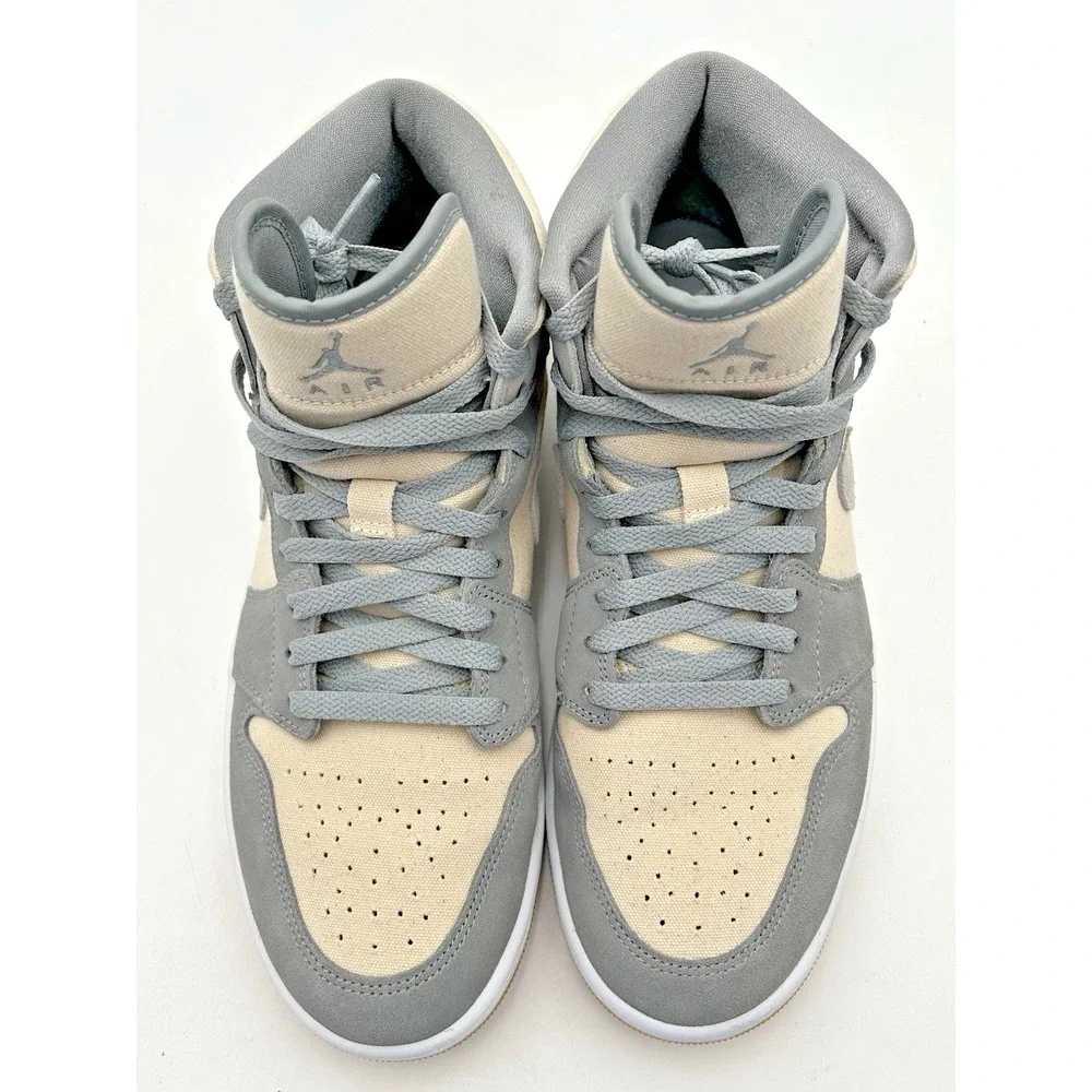 Jordan Air Jordan 1 Mid SE Coconut Milk Particle Gray Suede DN4281-100 Mens 11